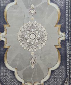 فرش ماشینی 700 شانه کاشان طرح مینا زمینه فیلی گل برجسته