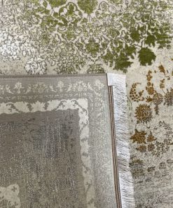 فرش ماشینی 700 شانه گل برجسته طرح وینتیج افسون سبز- خریداز فرش راحیل