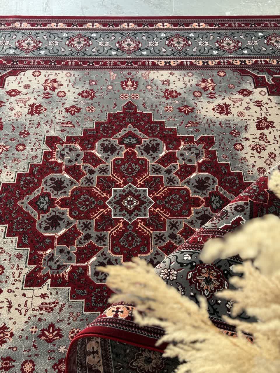فرش ماشینی ۷۰۰ شانه کاشان طرح وینتیج هریس لاکی