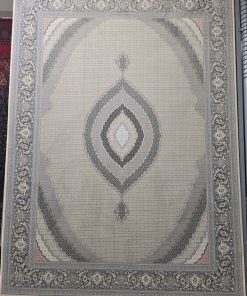 فرش ماشینی ۱۲۰۰ شانه کاشان طرح ریزماهی کرم تراکم ۳۶۰۰ روشن