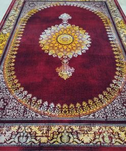 فرش ماشینی 700 شانه کاشان طرح سلطان لاکی تراکم 2550 اکرلیک
