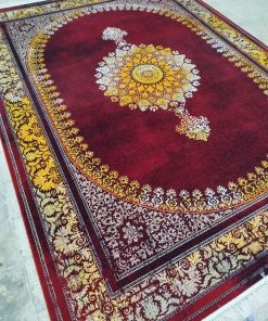 فرش ماشینی 700 شانه کاشان طرح سلطان لاکی تراکم 2550 اکرلیک