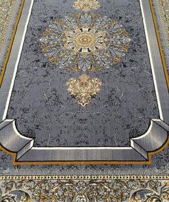 فرش ماشینی ۵۰۰ شانه کاشان طرح موج طوسی – فرش راحیل
