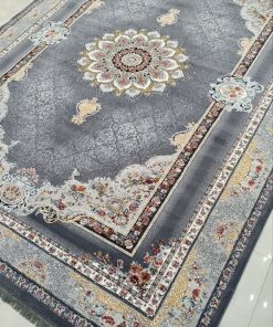 فرش ماشینی ۵۰۰ شانه کاشان طرح همتا طوسی – فرش راحیل