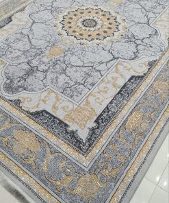 فرش ماشینی ۵۰۰ شانه کاشان طرح کویر نقره‌ای – فرش راحیل
