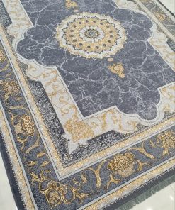 فرش ماشینی ۵۰۰ شانه کاشان طرح کویر طوسی لایت – فرش راحیل