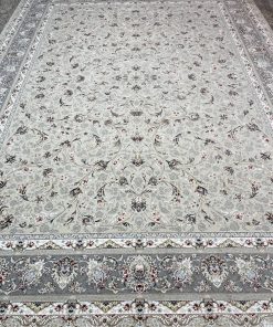 فرش ماشینی ۱۲۰۰ شانه کاشان طرح افشاری کرم – فرش راحیل