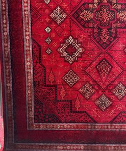 فرش ماشینی 700 شانه کاشان طرح بلوچی لاکی سنتی تراکم 2550 اکریلیک