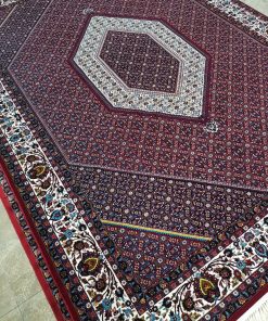 فرش ماشینی 700 شانه کاشان طرح بیجار رنگ روناسی