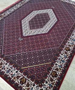 فرش ماشینی 700 شانه کاشان طرح بیجار رنگ روناسی