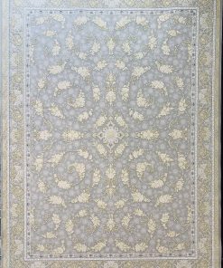 فرش ماشینی 1200 شانه کاشان طرح رزیتا ترمه‌ای گل برجسته تراکم 3600