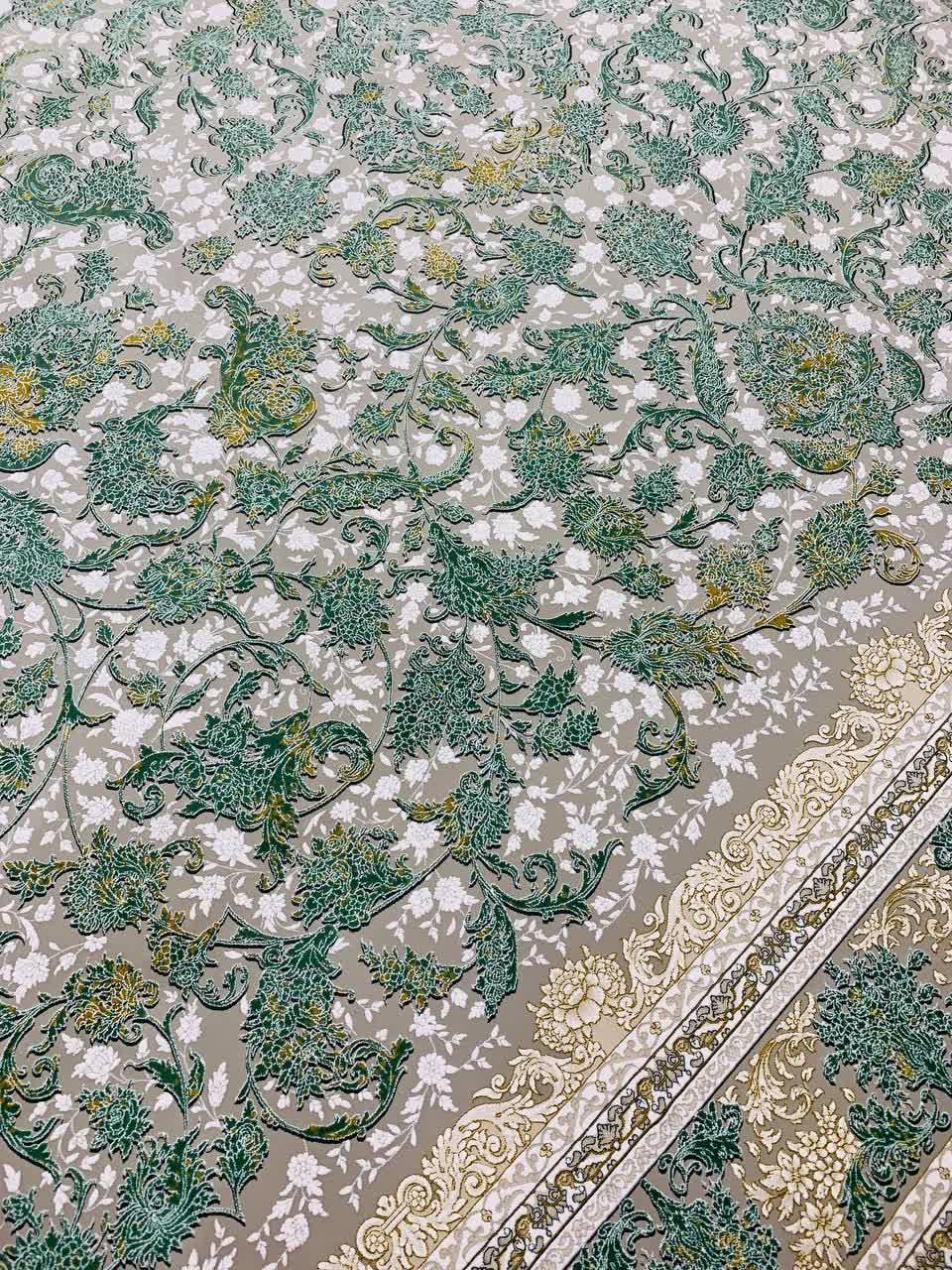 فرش ۱۲۰۰ شانه کاشان طرح رویا ترمه‌ای افشان گل برجسته تراکم ۳۶۰۰