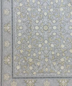 فرش 1200 شانه کاشان طرح زرگل ترمه‌ای گل برجسته افشان
