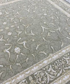 فرش ماشینی 1200 شانه کاشان طرح سامیار فیلی گل برجسته تراکم 3600