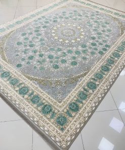 فرش ۱۲۰۰ شانه کاشان طرح سلنا رنگ ترمه‌ای گل برجسته تراکم ۳۶۰۰