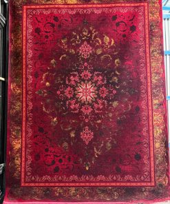 فرش ماشینی 700 شانه کاشان طرح سی گل لاکی ترنج سفید تراکم 2550