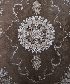 فرش ماشینی 700 شانه کاشان طرح سیتا نسکافه ای تراکم 2250