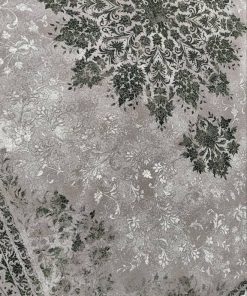 فرش ماشینی 700 شانه کاشان طرح سیما سبز ترمه ای تراکم 2550 اکریلیک