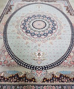 فرش ماشینی 700 شانه کاشان طرح شبستان زمینه فیلی تراکم 2550