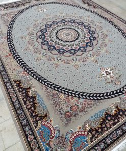 فرش ماشینی 700 شانه کاشان طرح شبستان زمینه فیلی تراکم 2550