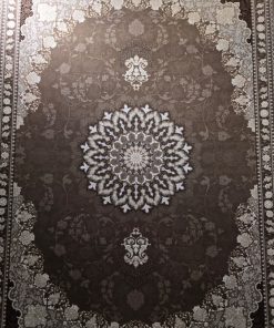 فرش ماشینی 700 شانه کاشان طرح شمیم زمینه نسکافه ای 10 رنگ