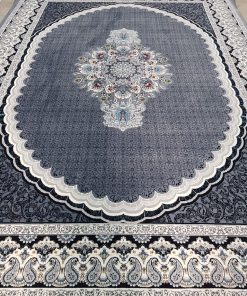 فرش ماشینی ۷۰۰ شانه کاشان طرح ماهی دودی با تراکم ۲۵۵۰