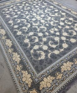 فرش ماشینی 1200 شانه کاشان طرح ملک طوسی گل برجسته تراکم 3600
