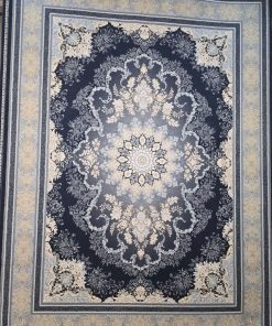 فرش ماشینی 700 شانه کاشان طرح هنگامه زمینه دودی 10 رنگ