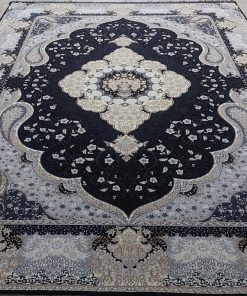 فرش ماشینی 700 شانه کاشان طرح چشمه سرمه ای تراکم 2250 ده رنگ