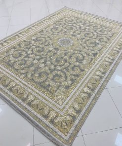 فرش ۱۲۰۰ شانه کاشان طرح گلوریا ترمه‌ای افشان گل برجسته