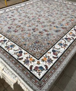 فرش ماشینی 700 شانه کاشان طرح گیلدا فیلی افشان ده رنگ اکریلیک