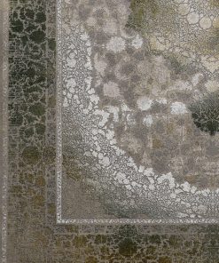 فرش ماشینی ۱۲۰۰ شانه کاشان طرح اهورا شکلاتی گل برجسته تراکم ۳۶۰۰