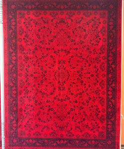 فرش ماشینی 1200 شانه کاشان طرح ترمه لاکی تراکم 3600