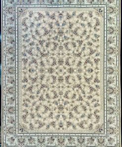 فرش ماشینی 1200 شانه کاشان طرح روژان بژ تراکم 3600