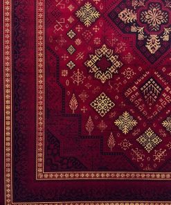 فرش ماشینی 700 شانه کاشان طرح عقیق لاکی تراکم 2550 اکرلیک