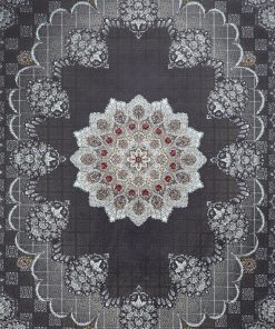 فرش ماشینی 700 شانه کاشان طرح ماریا دودی گل برجسته تراکم 3000