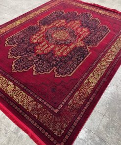 فرش ماشینی 700 شانه کاشان طرح مرصاد لاکی تراکم 2550 ده رنگ