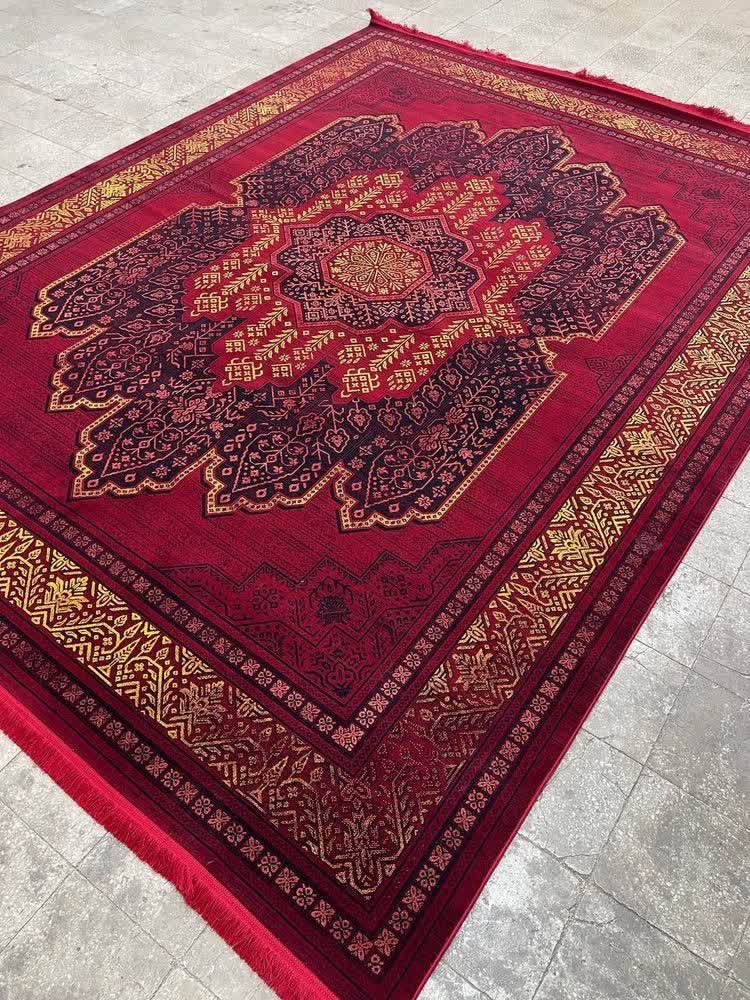 فرش ماشینی 700 شانه کاشان طرح مرصاد لاکی تراکم 2550 ده رنگ