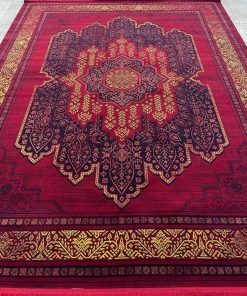 فرش ماشینی 700 شانه کاشان طرح مرصاد لاکی تراکم 2550 ده رنگ